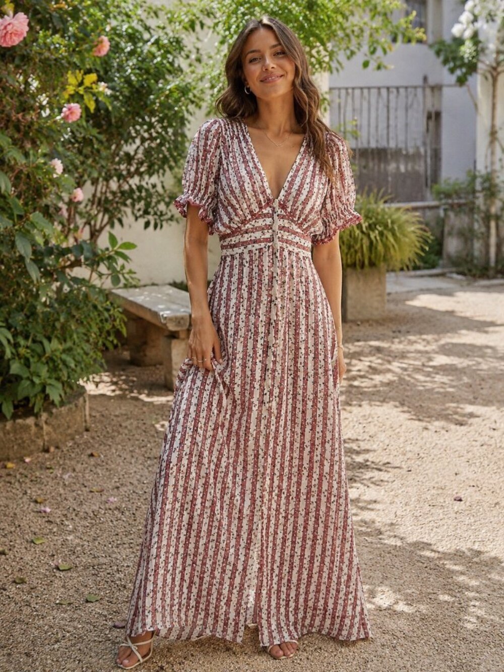 Lost + Wander La Villa Boho Cottagecore Summer La Villa Rose Maxi Dress Small